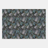 怖いハロウィーン死神の墓石 ラッピングペーパーシート (正面3)