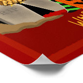 怖いハロウィーン猫のトリックまたはフクロウでの治療 ポスター (角)