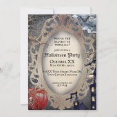 怖いハロウィーン雪ホワイトフェアワイタリーテーマ 招待状 (正面)