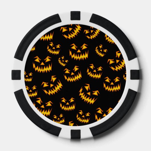 怖いハロウィーン顔 ポーカーチップ (正面)
