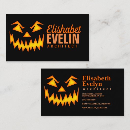 怖いハロウィーン顔g567 名刺 (正面/裏面)