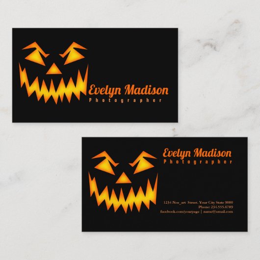 怖いハロウィーン顔y567 名刺 (正面/裏面)