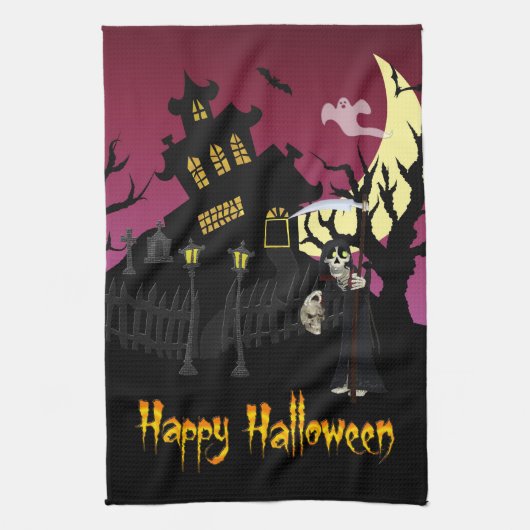 怖いハロウィーン キッチンタオル (縦)