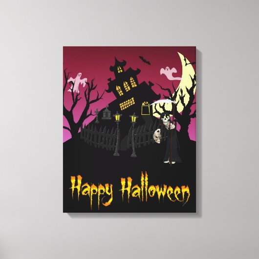 怖いハロウィーン キャンバスプリント (正面)
