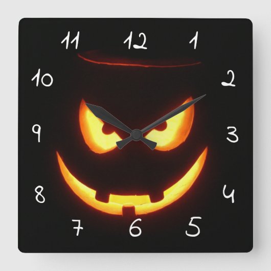 怖いハロウィーン スクエア壁時計 (正面)
