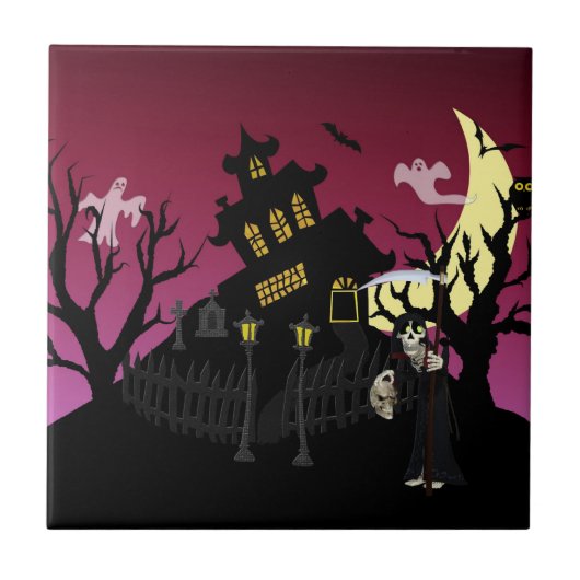 怖いハロウィーン タイル (正面)