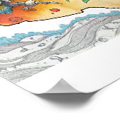 怖いハロウィーンUSAの地図 ポスター (角)