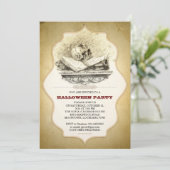 怖いハローウィンパーティの壊れたスカル招待状 招待状 (スタンド正面)