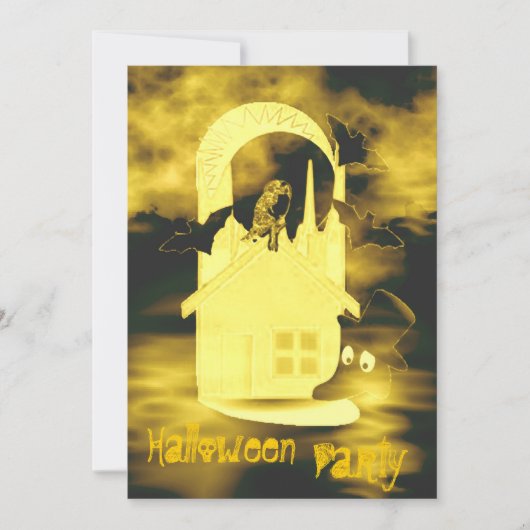 怖いハローウィンパーティ招待状 招待状 (正面)