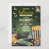 怖いハローウィンパーティ映画夜の誕生日パーティー 招待状 (正面)