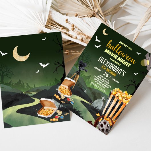 怖いハローウィンパーティ映画夜の誕生日パーティー 招待状