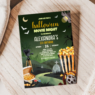 怖いハローウィンパーティ映画夜の誕生日パーティー 招待状