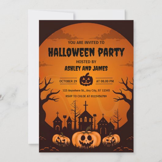 怖いハローウィンパーティ 招待状 (正面)