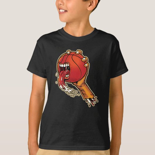 怖いバスケットボール Tシャツ (正面)