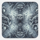 怖いパターン、暗いファンタジー スクエアシール (正面)