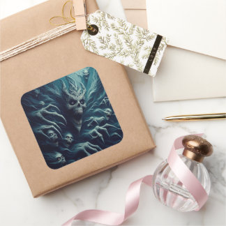 怖いパターン、暗いファンタジー スクエアシール