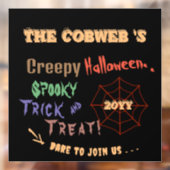 怖いパーソナライズされたハカラフルロウィーンスパイダーウェブ ウィンドウサイン (シート2)