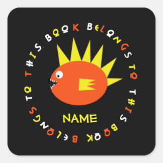 怖いパーソナライズされた魚シール スクエアシール