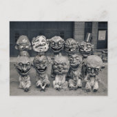 怖いビクトリアンカーニバルマスクヴィンテージはがき ポストカード (正面)