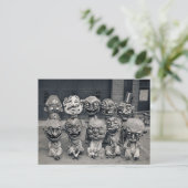 怖いビクトリアンカーニバルマスクヴィンテージはがき ポストカード (スタンド正面)