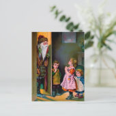 怖いビクトリアンサンタ訪問はがき ポストカード (スタンド正面)