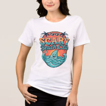 怖いビーチクラブ 楽しいレトロ ビーチ Tシャツ