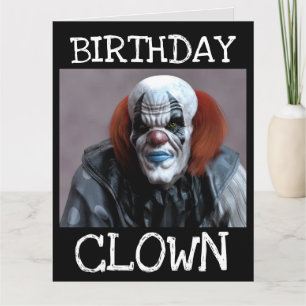 怖いピエロおもしろい誕生日オーバーサイズカード カード