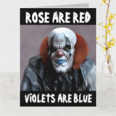 怖いピエロおもしろい誕生日オーバーサイズカード カード (黄色い花)