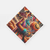 怖いピエロとジャックO'ランタンハロウィーン スタンダードランチョンナプキン (角)