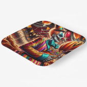 怖いピエロとジャックO'ランタンハロウィーン ペーパープレート (傾斜あり)