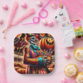 怖いピエロとジャックO'ランタンハロウィーン ペーパープレート (パーティー)