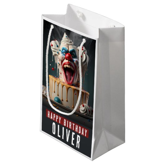 怖いピエロをテーマにした誕生日抱き枕 スモールペーパーバッグ (正面アングル)