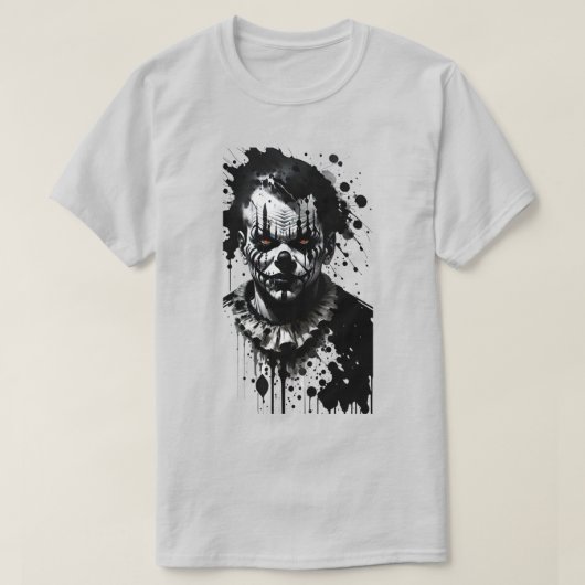 怖いピエロインクハロウィーンTシャツ Tシャツ (デザイン正面)
