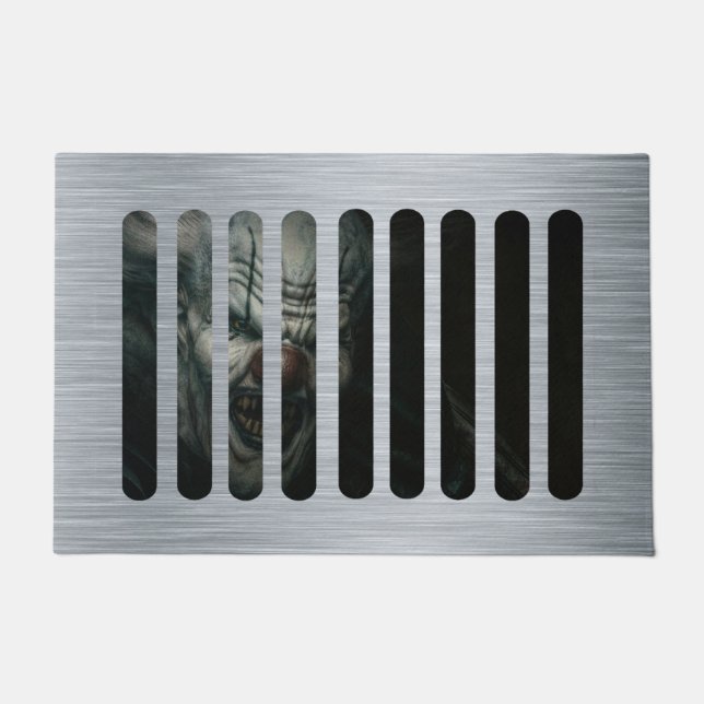 怖いピエロイン排水ノベルティハロウィーン ドアマット (正面)