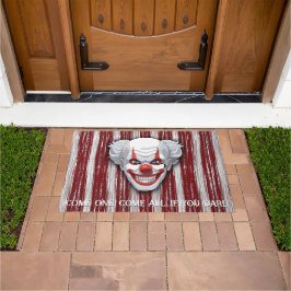 怖いピエロカーニバルハロウィーン ドアマット