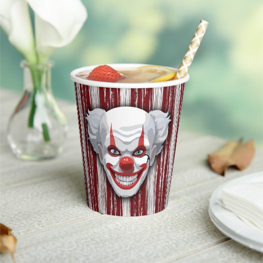 怖いピエロカーニバルハロウィーン 紙コップ (インサイチュ)