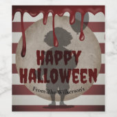 怖いピエロシャドー怖いカーニバルハロウィン ワインラベル (シングルラベル)