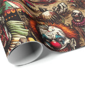 怖いピエロゾンビアットカーニバル誕生日 ラッピングペーパー (ロールコーナー)