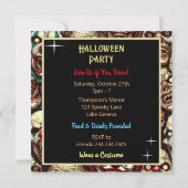 怖いピエロゾンビ顔ハロウィーン 招待状 (裏面)