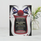 怖いピエロハローウィンパーティカーニバルサーカスホラー 招待状 (スタンド正面)