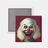 怖いピエロホラーポートレート醜いモンスターハロウィーン マグネット (正面/裏面)