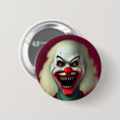 怖いピエロホラーポートレート醜いモンスターハロウィーン 缶バッジ (正面&裏面)