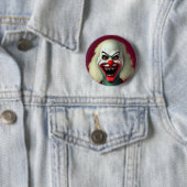 怖いピエロホラーポートレート醜いモンスターハロウィーン 缶バッジ (インサイチュ)