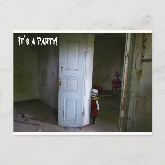 怖いピエロ招待状 ポストカード (正面)