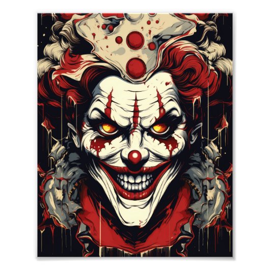 怖いピエロ時間 フォトプリント            (正面)
