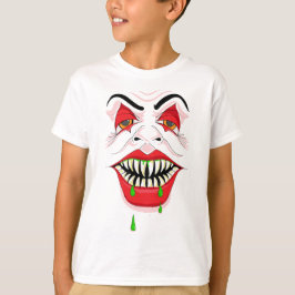怖いピエロ顔ハロウィーン Tシャツ