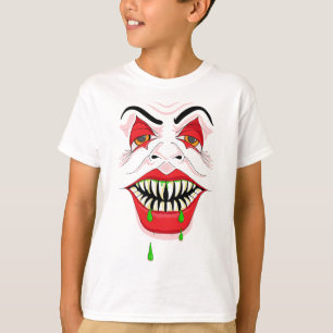 怖いピエロ顔ハロウィーン Tシャツ