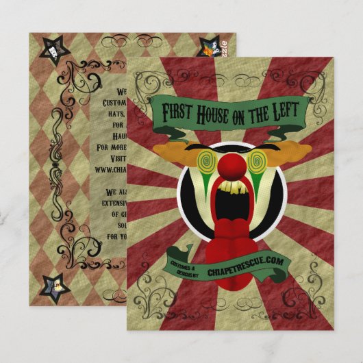 怖いピエロ ポストカード (正面/裏面)