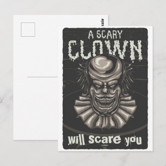 怖いピエロ ポストカード (正面/裏面)