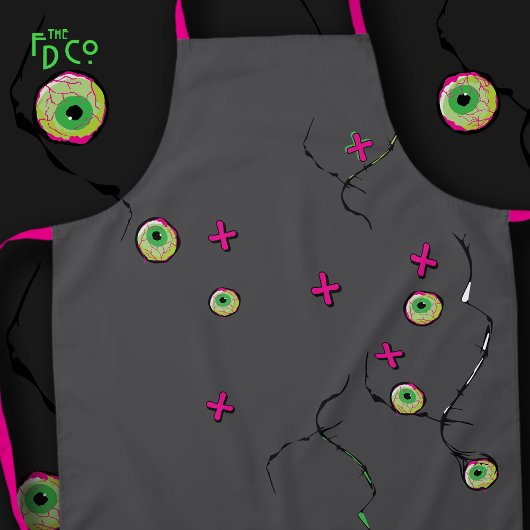 怖いファンキーかわいいおもしろいゾンビビット エプロン